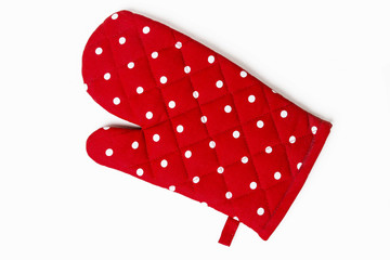Red dotted kitchen glove
