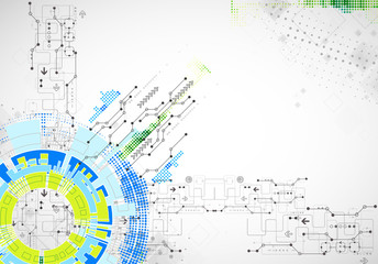 Obraz premium Abstract technological background with various technological ele