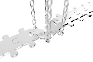 Jigsaw puzzle successful bridge connection