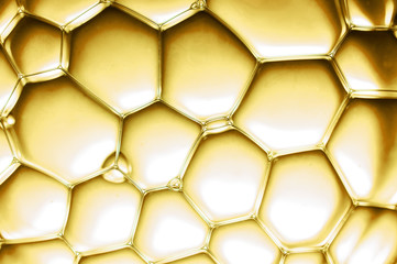 closeup view on yellow bubbles