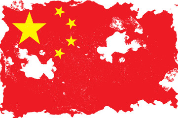 China, grunge flag