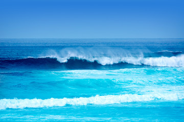 Naklejka na ściany i meble Jandia surf beach waves in Fuerteventura