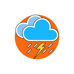 lightning rain cloud meteo icon
