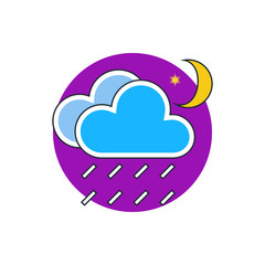 rain cloud moon meteo icon