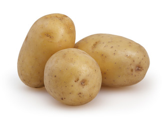 Potatoes isolated on white background with clipping path
