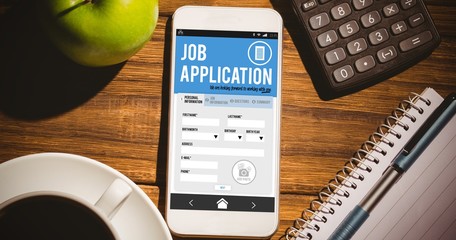 Composite image of job application on smartphone  