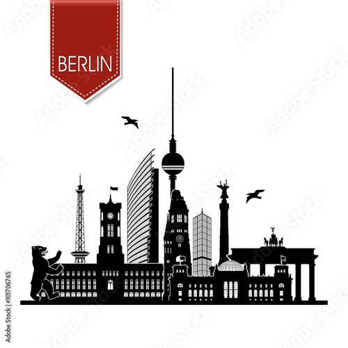 "Berlin-Ansicht Skyline mit rotem Maker - Funkturm ...