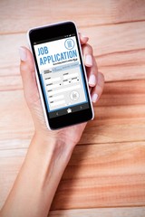 Composite image of telephone job application app