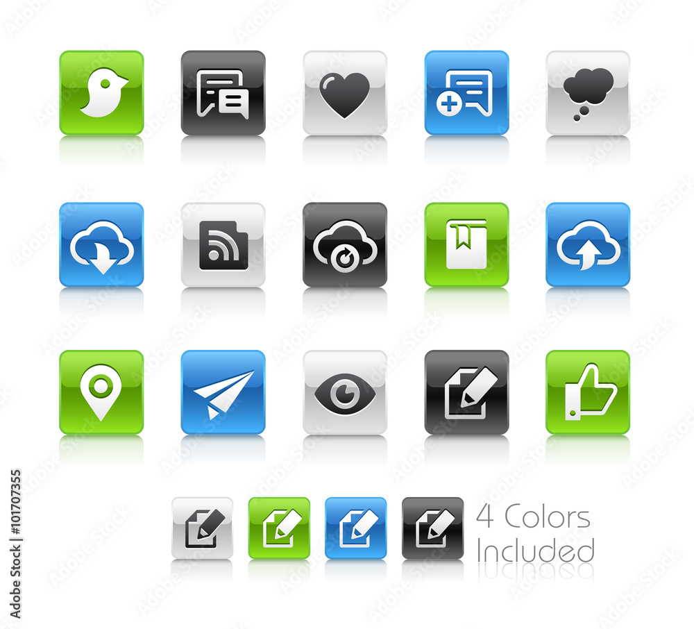 Canvas Prints web and mobile icons 8 -- clean series