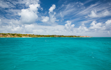 View of the islands of the Caribbean sea .