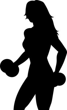 Woman exercising silhouette