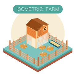 Naklejka premium Isometric farm house for rabbits