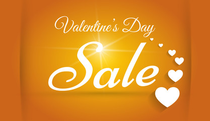 Valentine`s day sale design template. Stock vector.