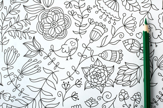 colorer - antistress with colored pencils.Nobody