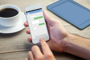 Composite image of smartphone text messaging 