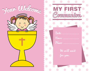Girl First Communion card
