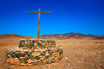 Tuineje cross in Fuerteventura at Canary Islands