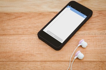 Composite image of smartphone text messaging 