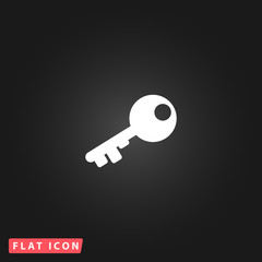 Old key silhouette isolated