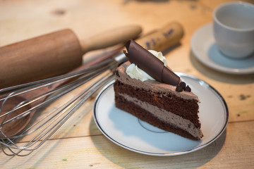 Chocolate cake slice