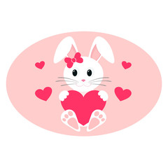 lovely rabbit and heart
