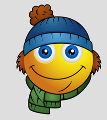 Winter Season - Cute Cartoon Emoji Smiley Emoticon