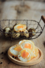 A lot fried quail eggs