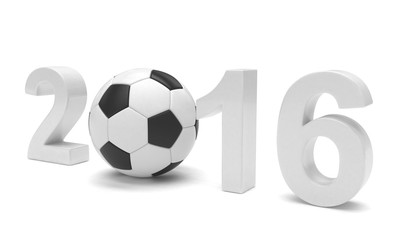 New Year 2016 and soccer ball