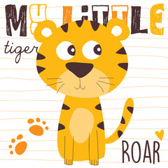 cute little tiger vector illustration