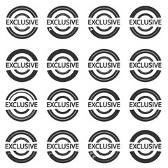 Obraz premium exclusive icon set. concept simple logo vintage retro label .vintage style for business and design