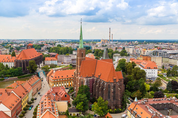 Fototapeta na wymiar Aerial view of Wroclaw