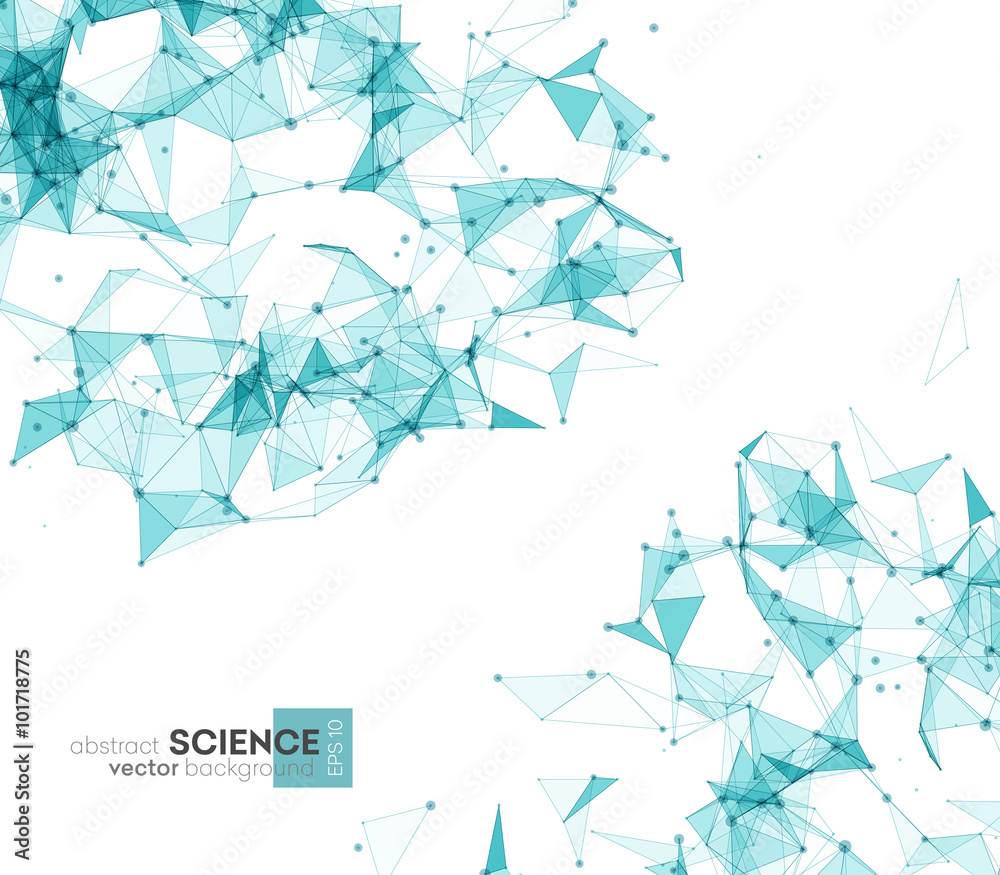 Poster Wireframe mesh polygonal background. 