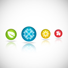 Four seasons vector icon set.
