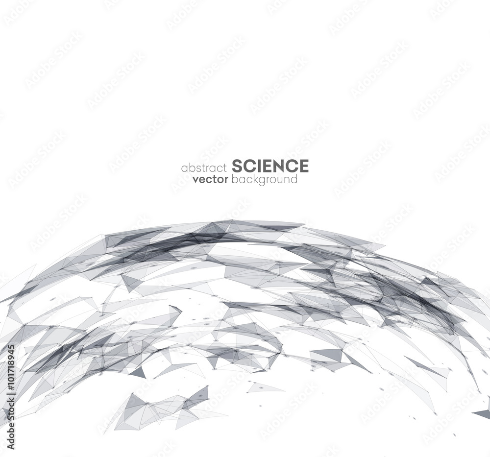 Poster Wireframe mesh polygonal background. 