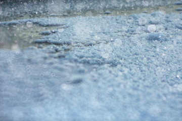 Texture of broken ice frost crack