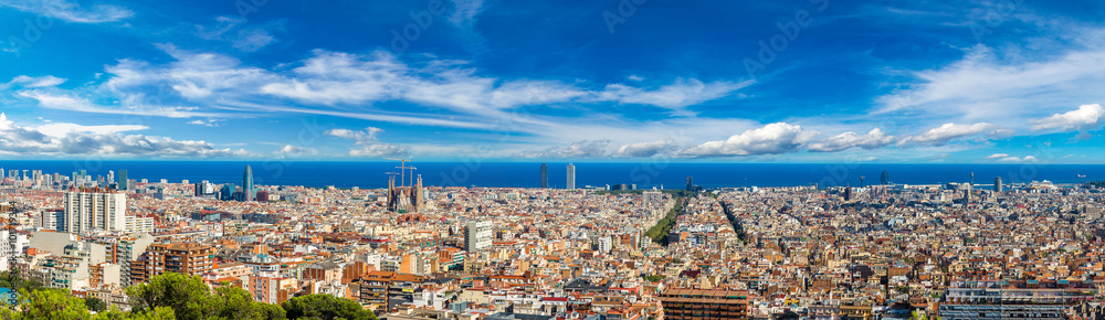 Poster Panoramic view of Barcelona