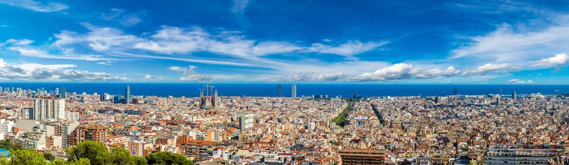 Crédence de cuisine en verre imprimé Barcelona Vue panoramique de Barcelone