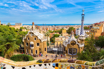 Fototapeta na wymiar Park Guell in Barcelona, Spain