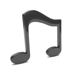 music note 3D, on white