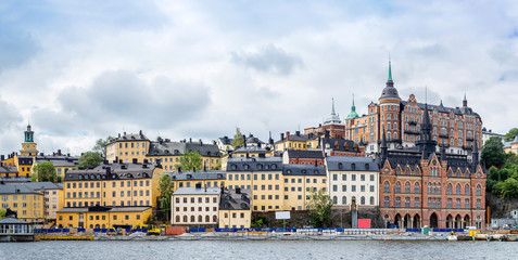 Fototapeta na wymiar Ppanorama of the Old Town in Stockholm, Sweden