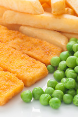 Fish Fingers Chips and Peas
