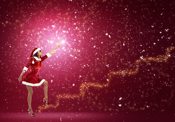 Obraz premium Santa girl in suit