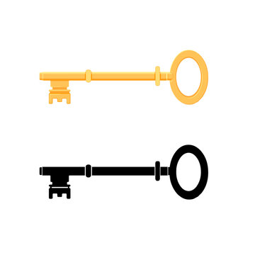 A vector illustration of a skeleton key to open any door. 
Skeleton Key Icon illustration symbol.