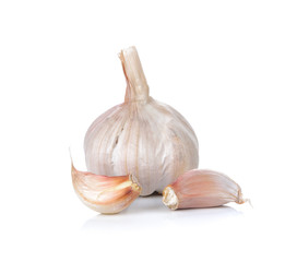 Garlic on white background