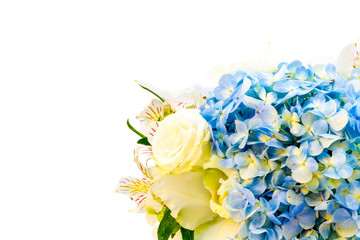 A bouquet of beautiful flowers isolated on white background
