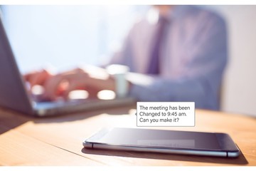 Composite image of smartphone text messaging 