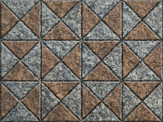 Gray and Brown Pavement of Pattern Triangles
