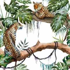  Watercolor vector leopard pattern © zenina