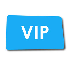 Icono plano VIP en rectangulo azul con sombra - obrazy, fototapety, plakaty