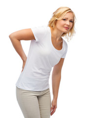 Fototapeta premium unhappy woman suffering from backache